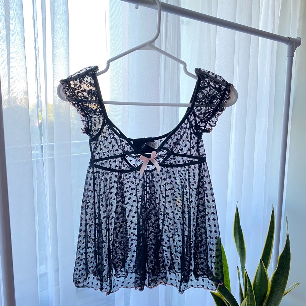 CUTE MESH BABYDOLL TOP 🎀